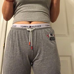 Grey Cotton slim fit sweatpants